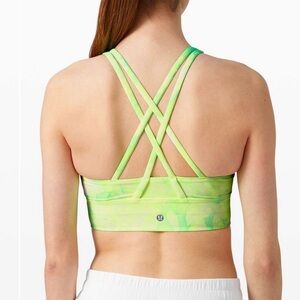 Lululemon Neon Yellow/Green Energy Bra - High Neck Long Line B-D - 6